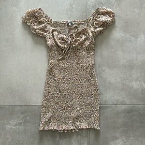 Papaya bodycon floral print fitted dress size small